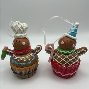 Gingerbread clay ornaments set of 2